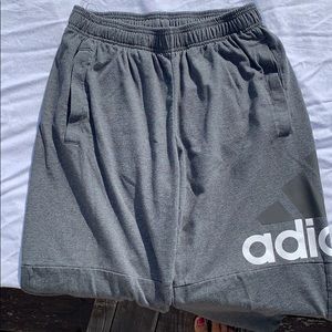 Gray Adidas joggers with pockets